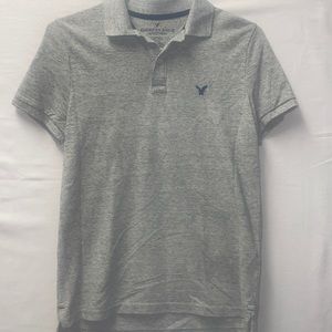 American Eagle Outfitters Mens Polo Shirt Classic Fit Grey Size Small Soft Prep